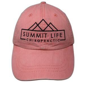 Adams Pink Baseball Cap One Size Summit Life Chiropractic Mountain Strapback Hat